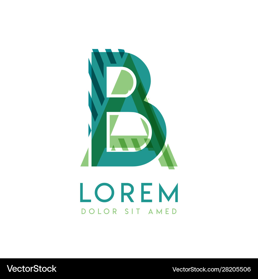 Ab luxury logo design with green and dark Vector Image
