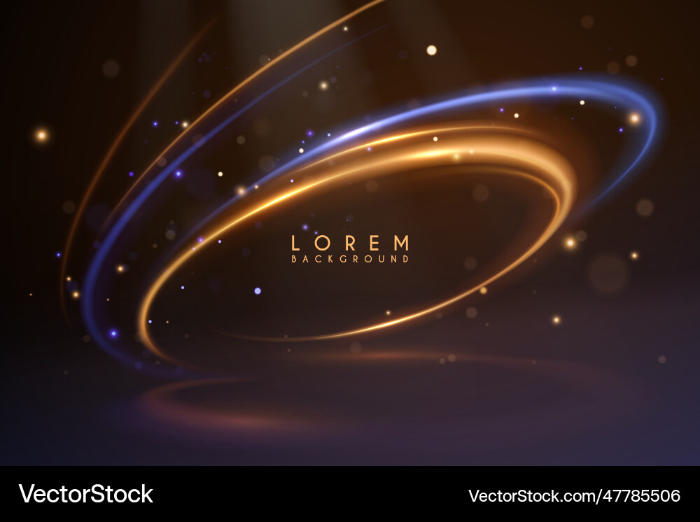 Abstract blue and yellow circle light lines Vector Image