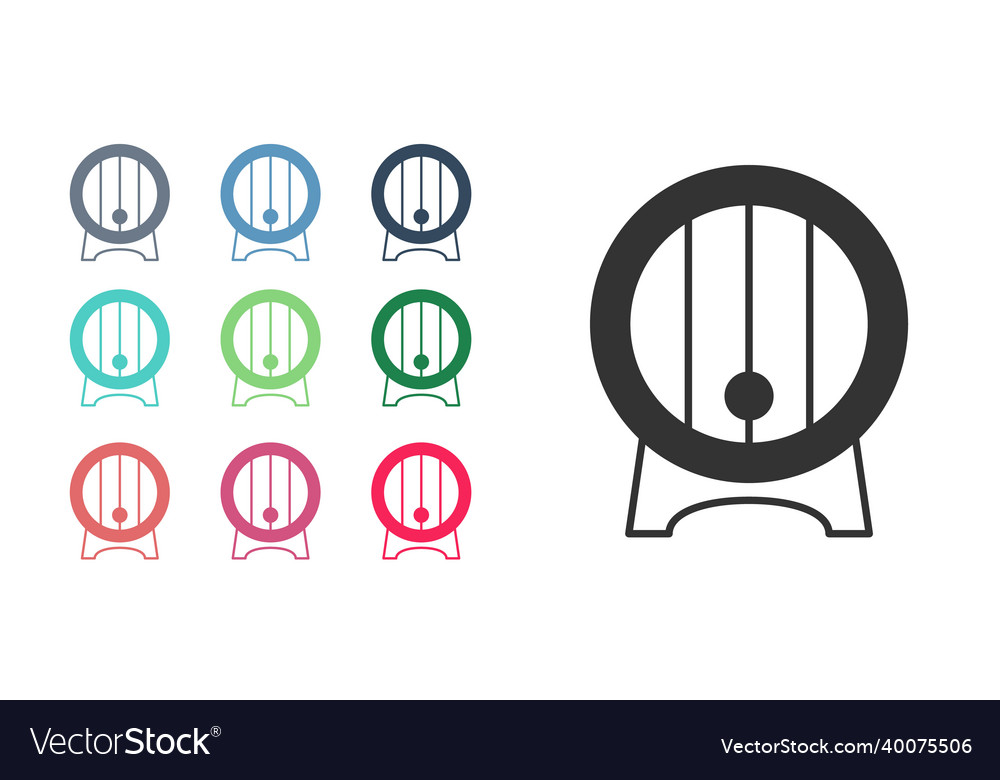 Schwarze Holzfass auf Rack mit Stoppock-Symbol