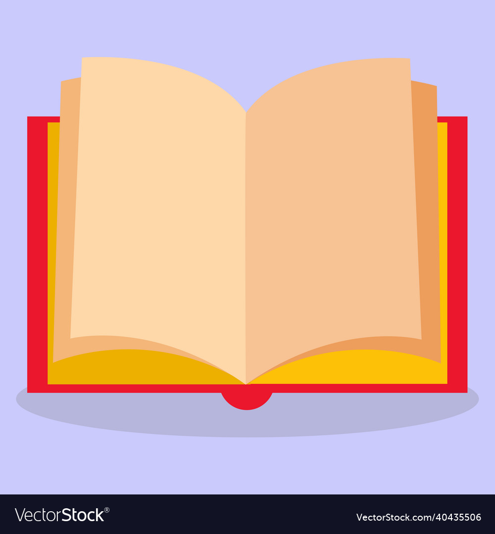 Book an open with a red binding vector image Book an open with a red binding
