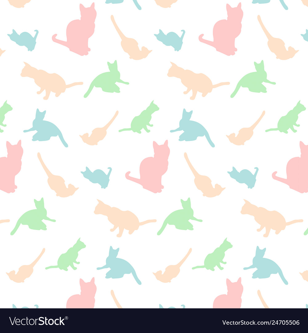 Cats silhouette pattern colorful background