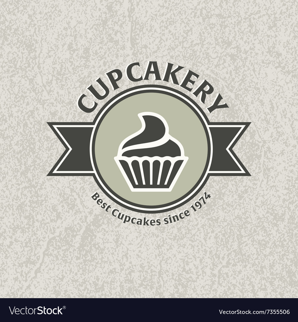 Cupcake bakery badge Royalty Free Vector Image