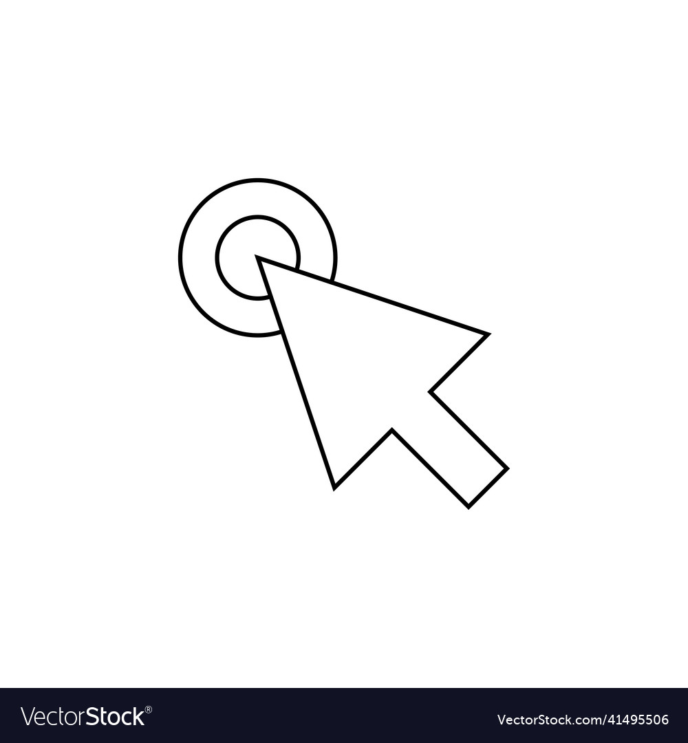 Cursor Pfeil auf dünne Linie Symbol linear