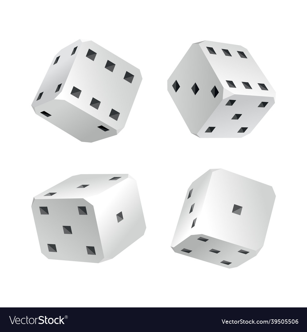 Dice - realistic white cubes with random numbers vector image Dice - realistic white cubes with random numbers