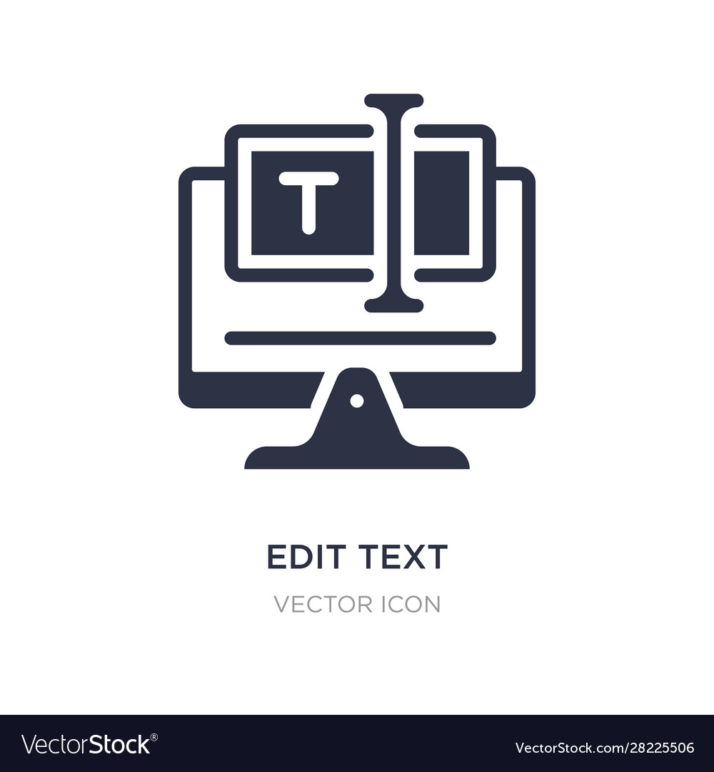Edit text icon on white background simple element