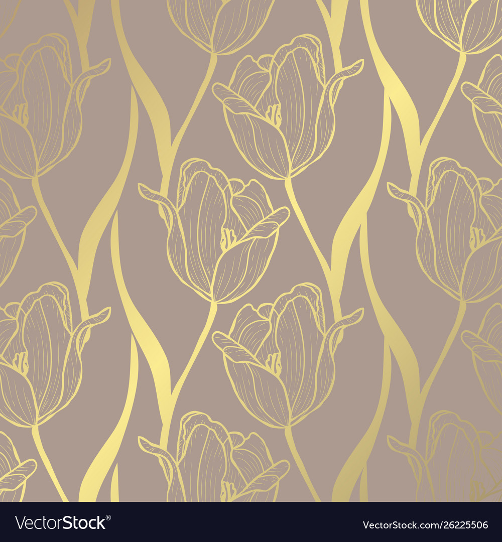 Golden floral pattern