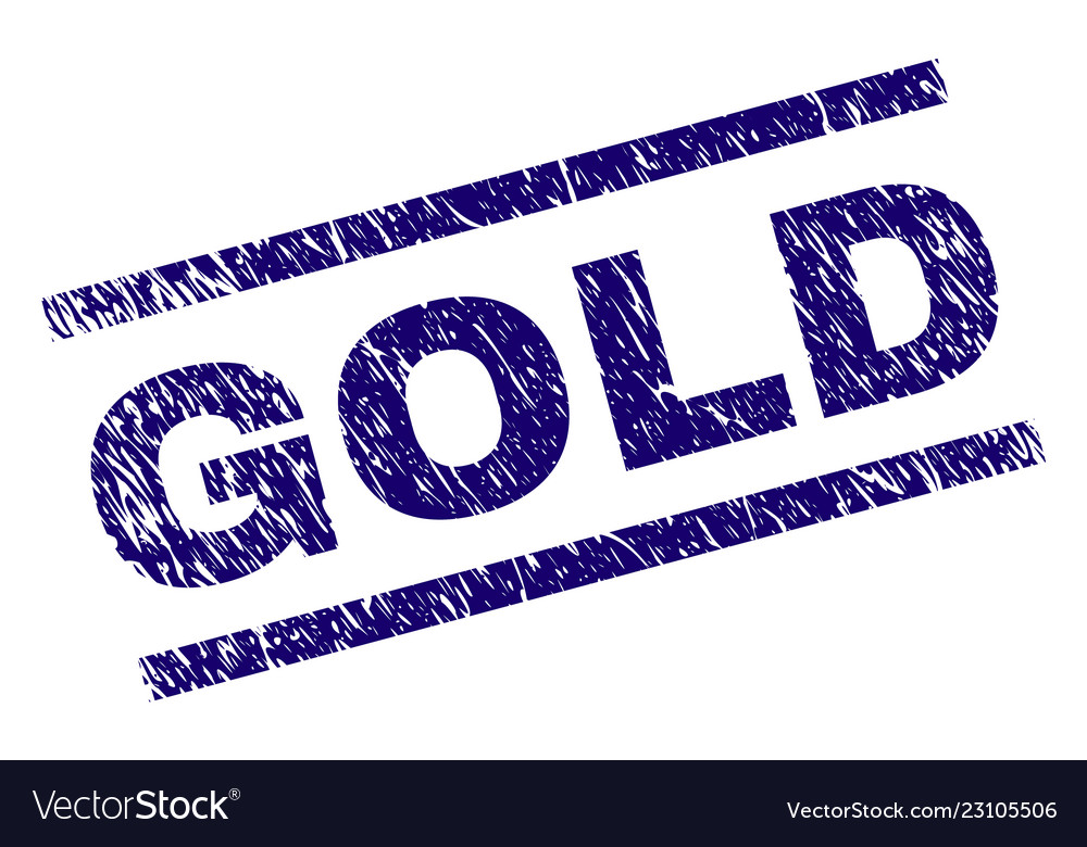 Grunge textured gold stamp seal Royalty Free Vector Image