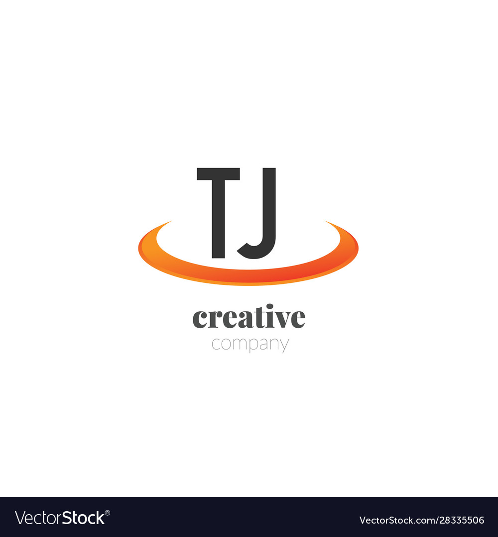 Initial letter tj creative swoosh design logo Vector Image