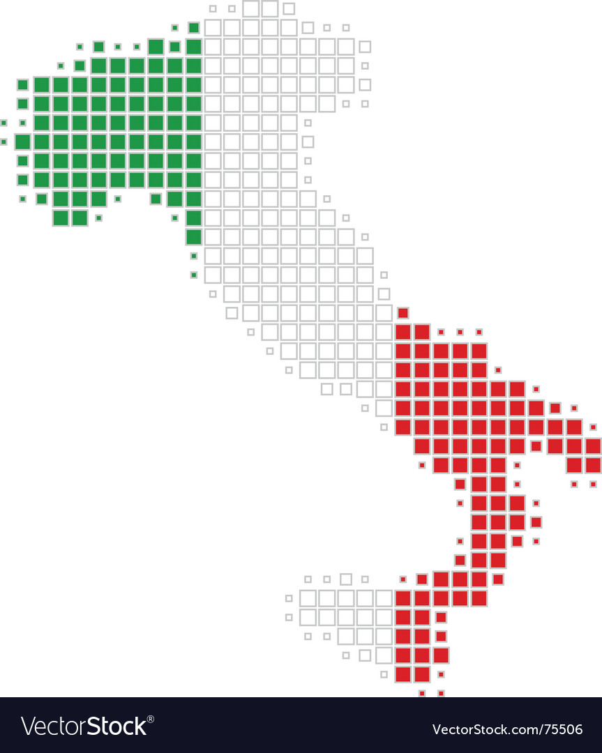 Landkarte und Flagge von Italy