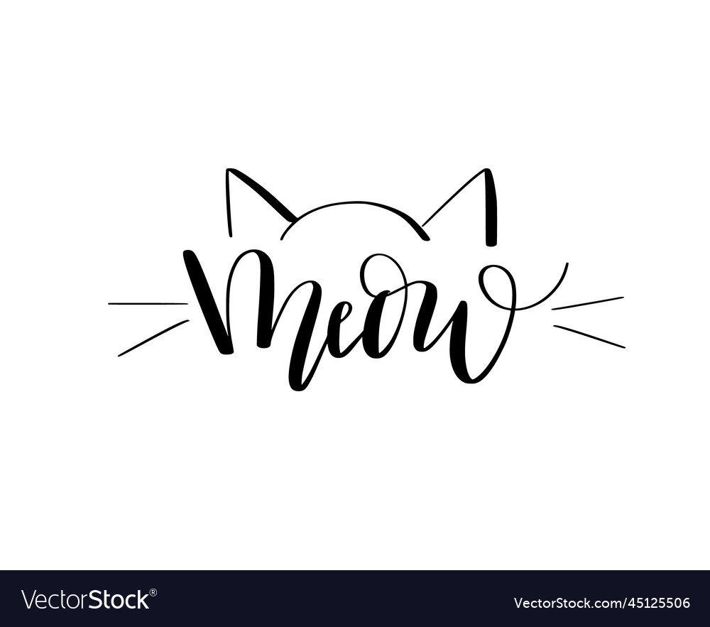 Meow cute pet lover t-shirt print modern Vector Image