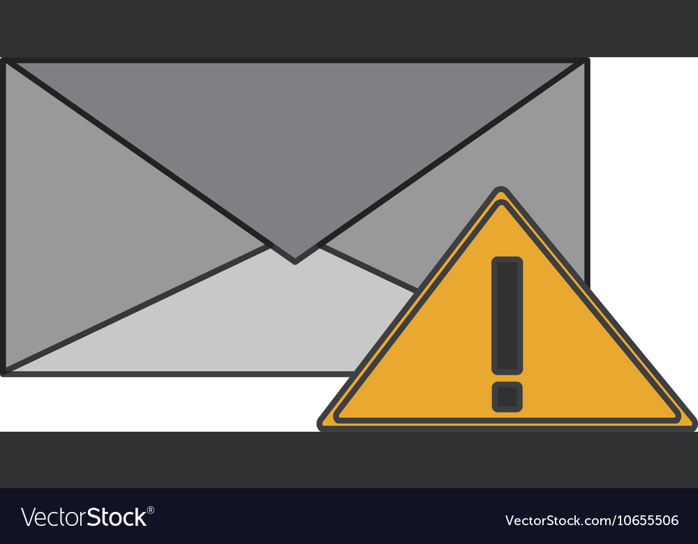 Message envelope and warning sign icon