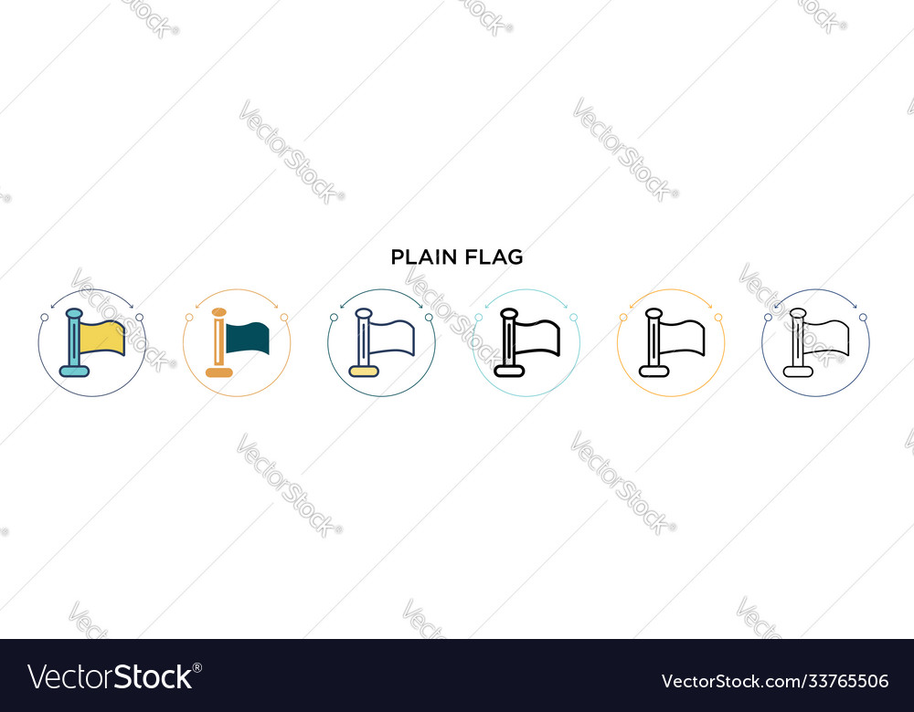 Plain flag icon in filled thin line outline