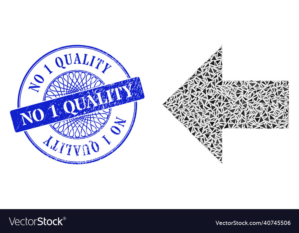 Scratched no 1 quality badge and triangle arrow vector image Scratched no 1 quality badge and triangle arrow