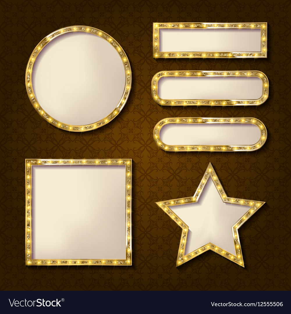 Set of glowing retro frames