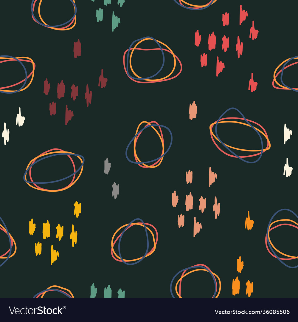 Simple circle doodle repeat pattern design vector image Simple circle doodle repeat pattern design