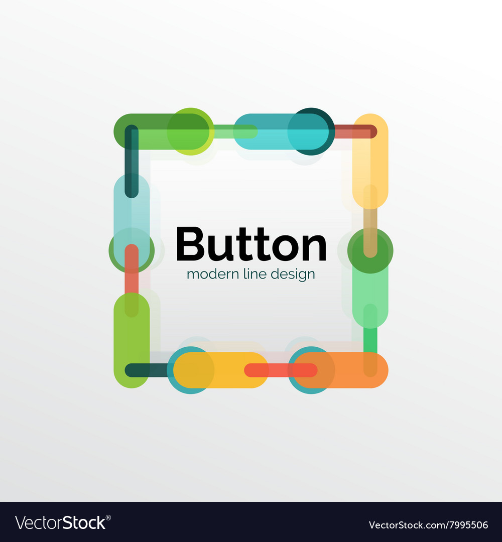 Thin line design geometric button flat