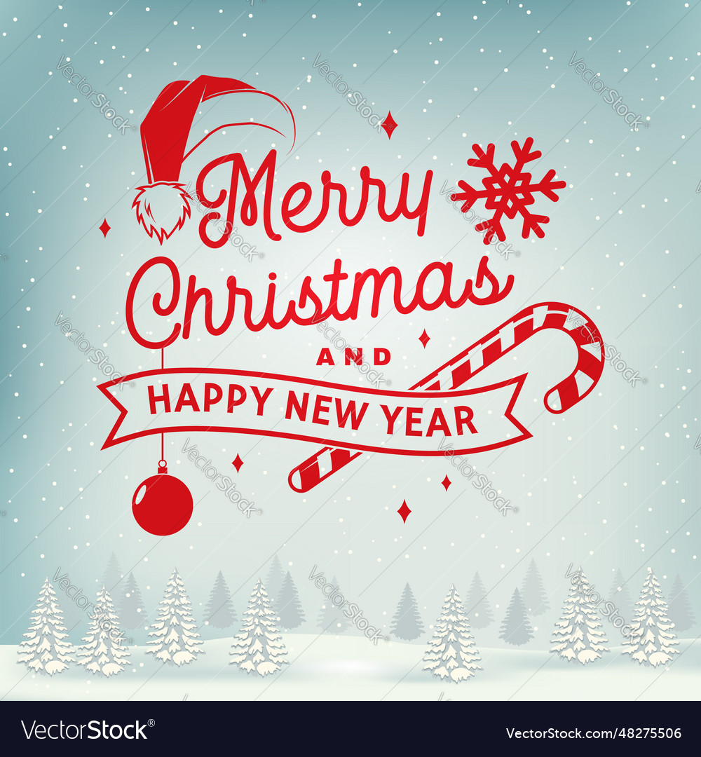 We wish you a very merry christmas and happy new Vector Image