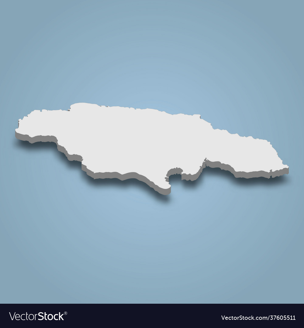 3d Map Of Jamaica 3D Isometric Map Jamaica Is An Island Royalty Free Vector