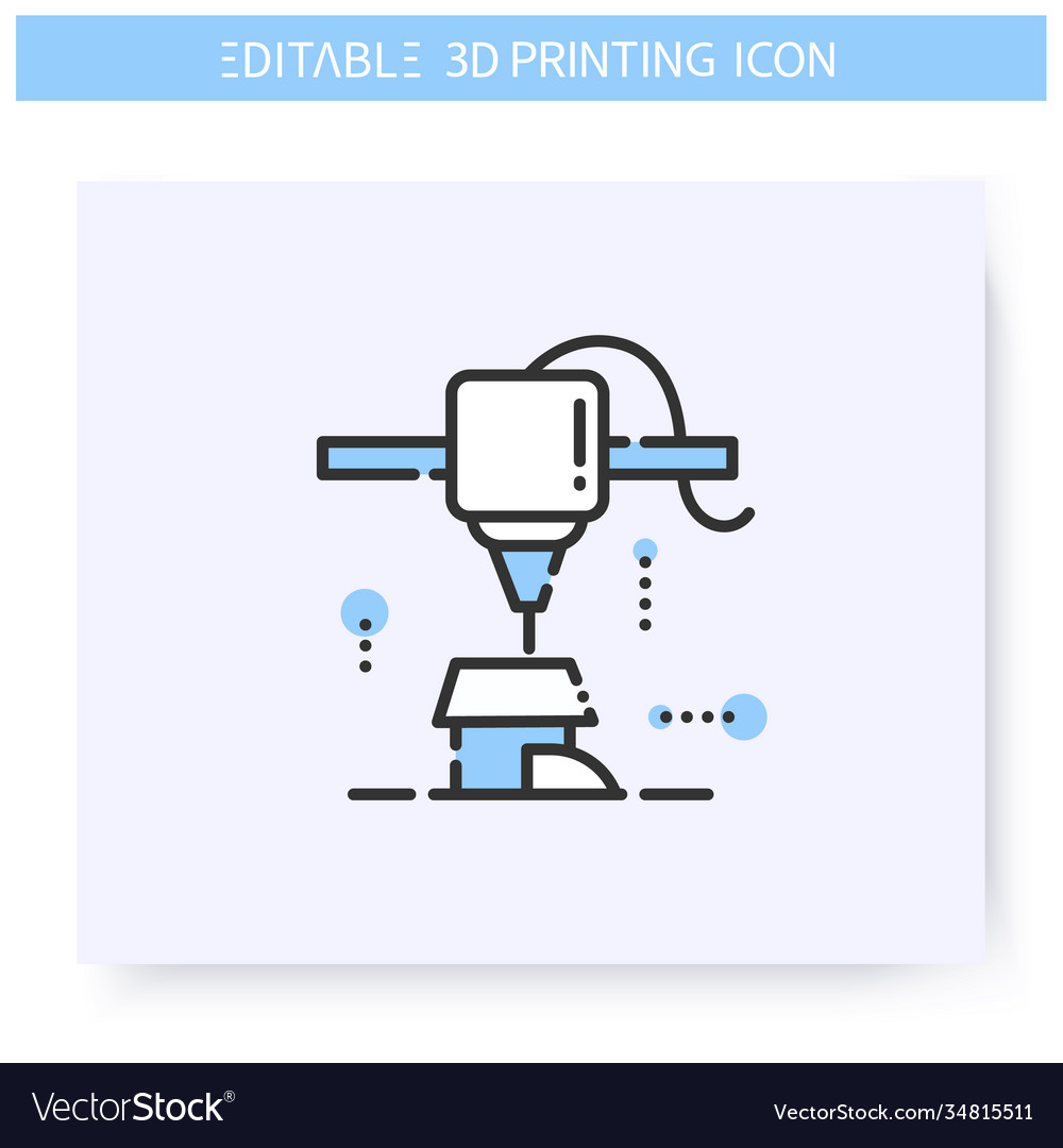 3d Drucklinie Icon editierbar