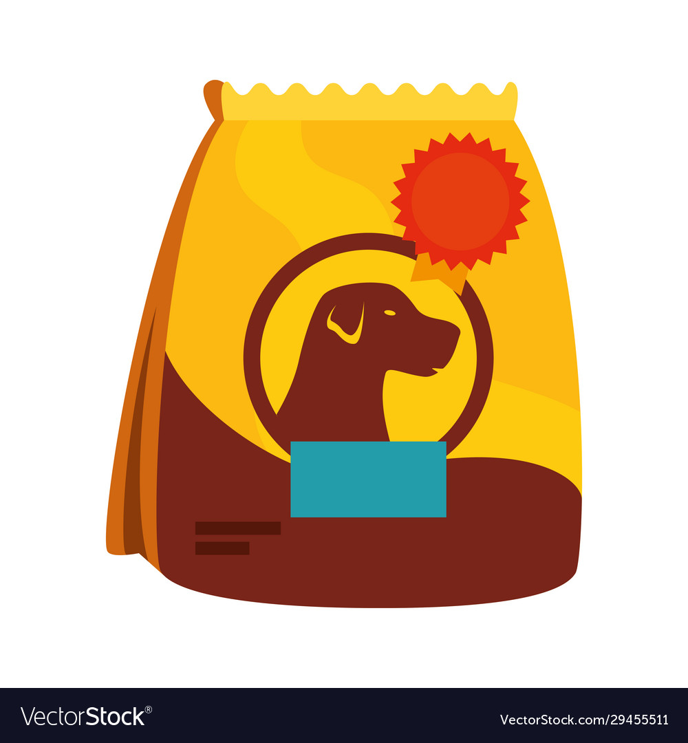 Bag food for dog isolated icon