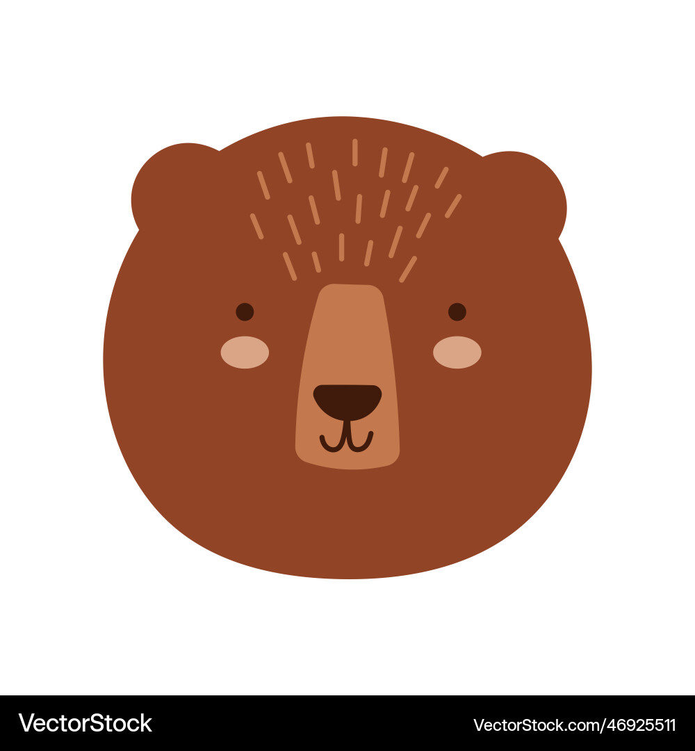 Brown cute bear Royalty Free Vector Image - VectorStock