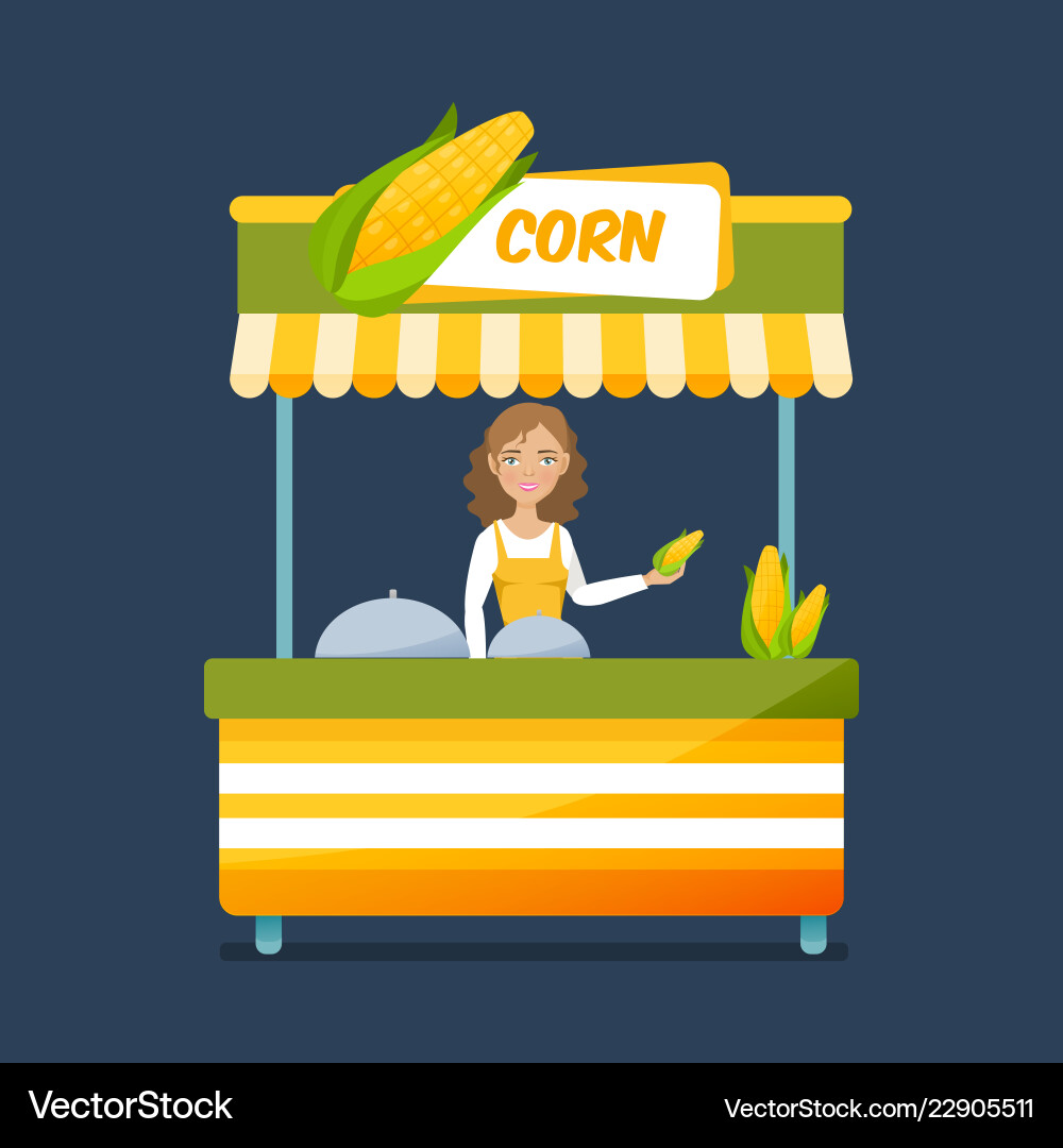 Concept street food trading Royalty Free Vector Image