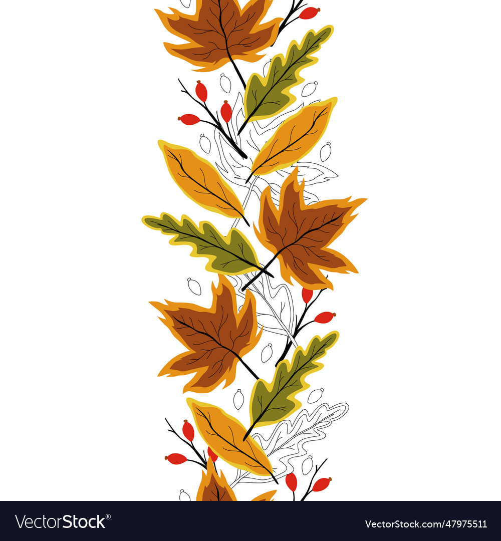 Creative autumn seamless pattern with simple vector image Creative autumn seamless pattern with simple