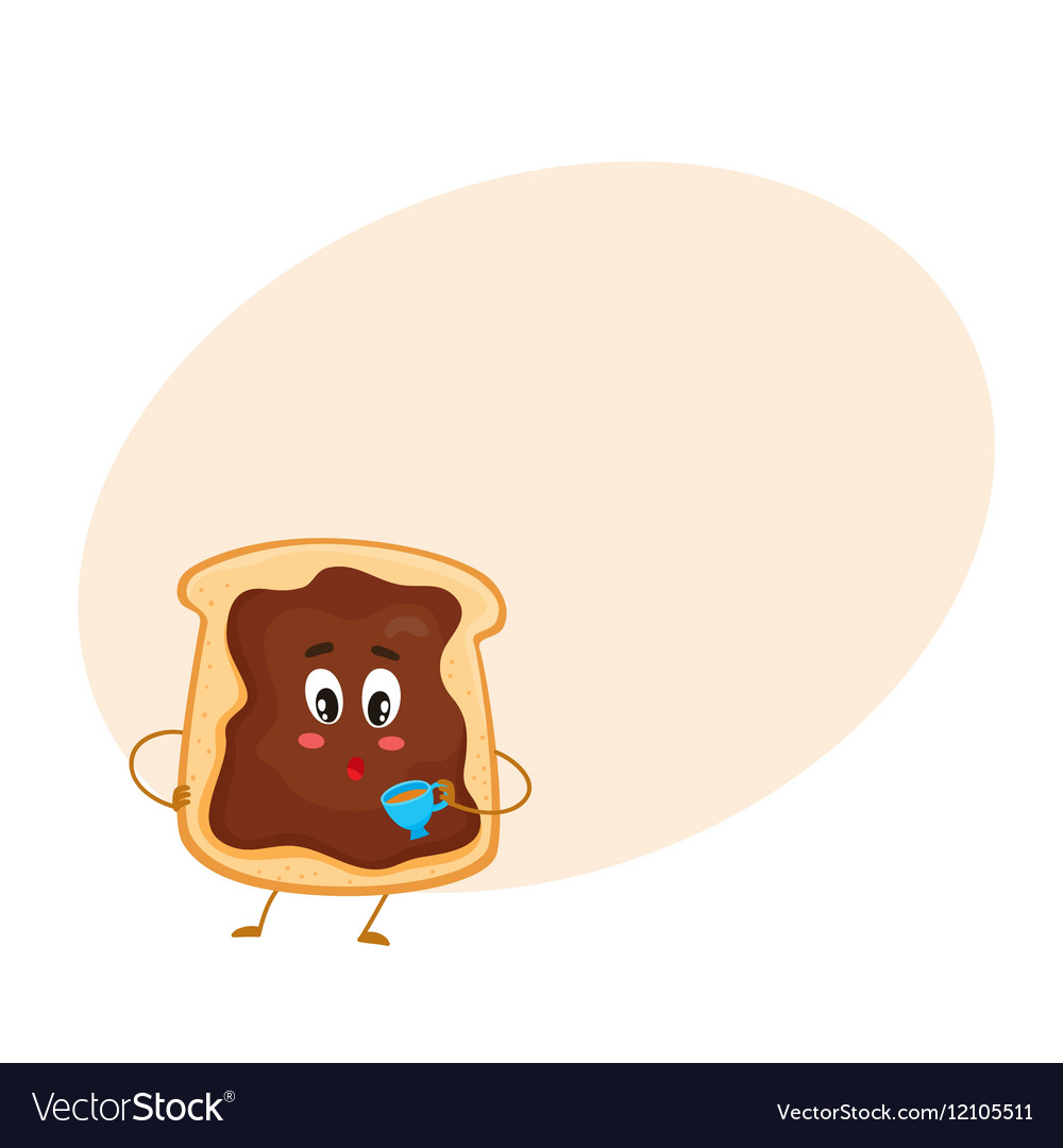 Cute and funny toast with chocolate spread