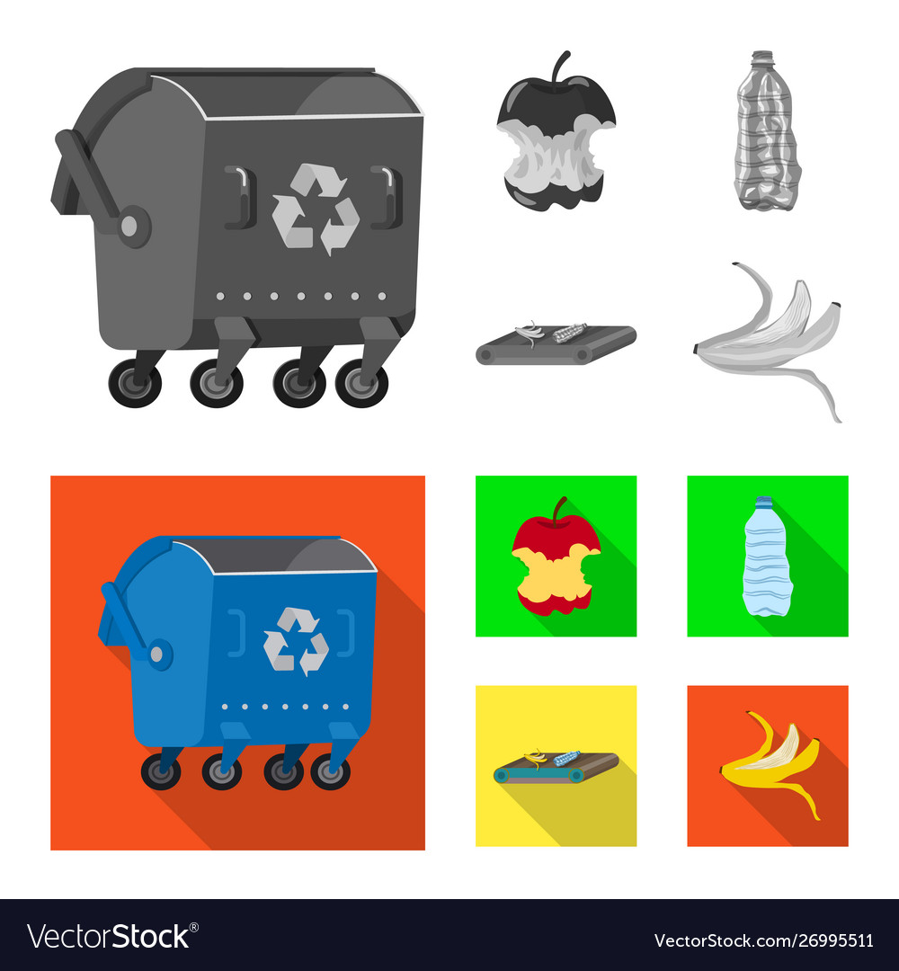 Design refuse and junk sign set vector image Design refuse and junk sign set