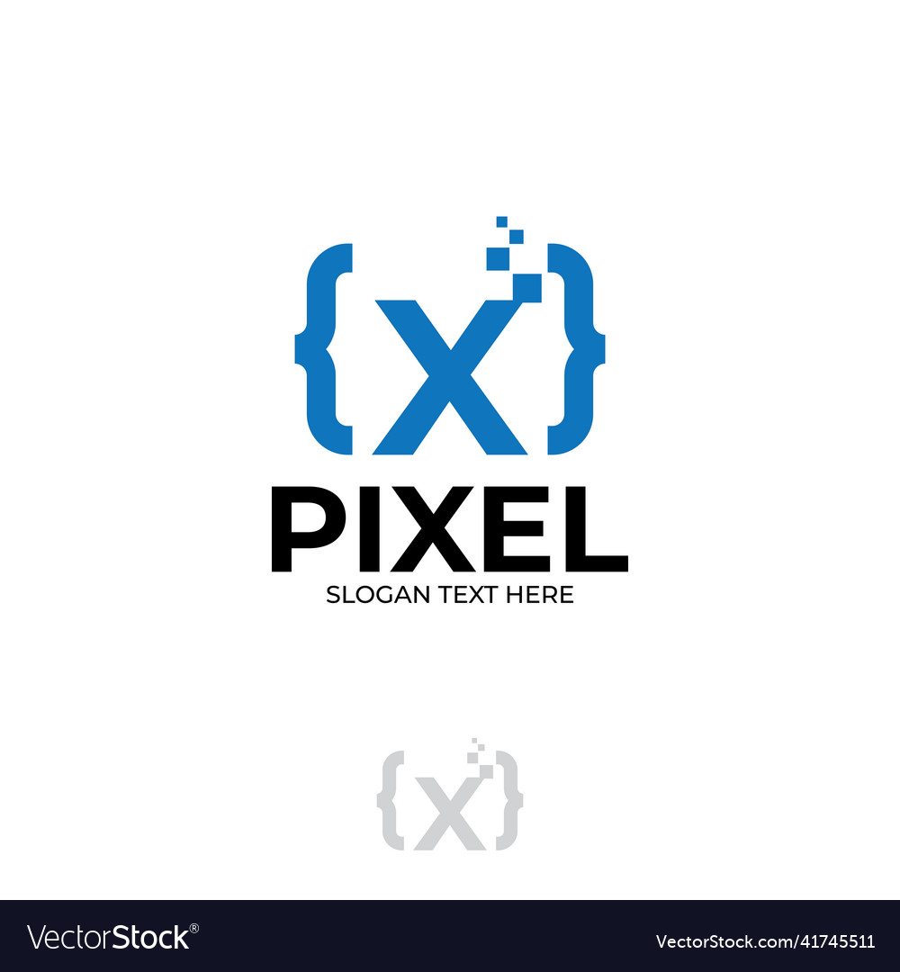 Digital code logo with letter x design coding