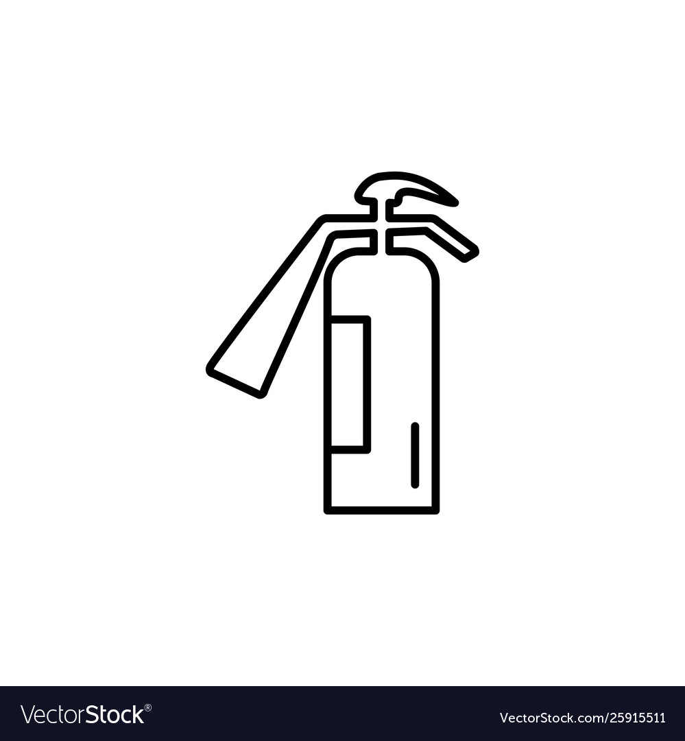 Fire extinguisher line icon in flat style for app vector image Fire extinguisher line icon in flat style for app