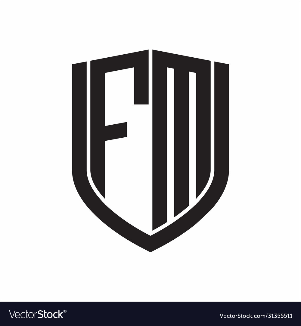 Fm logo monogram with emblem shield design