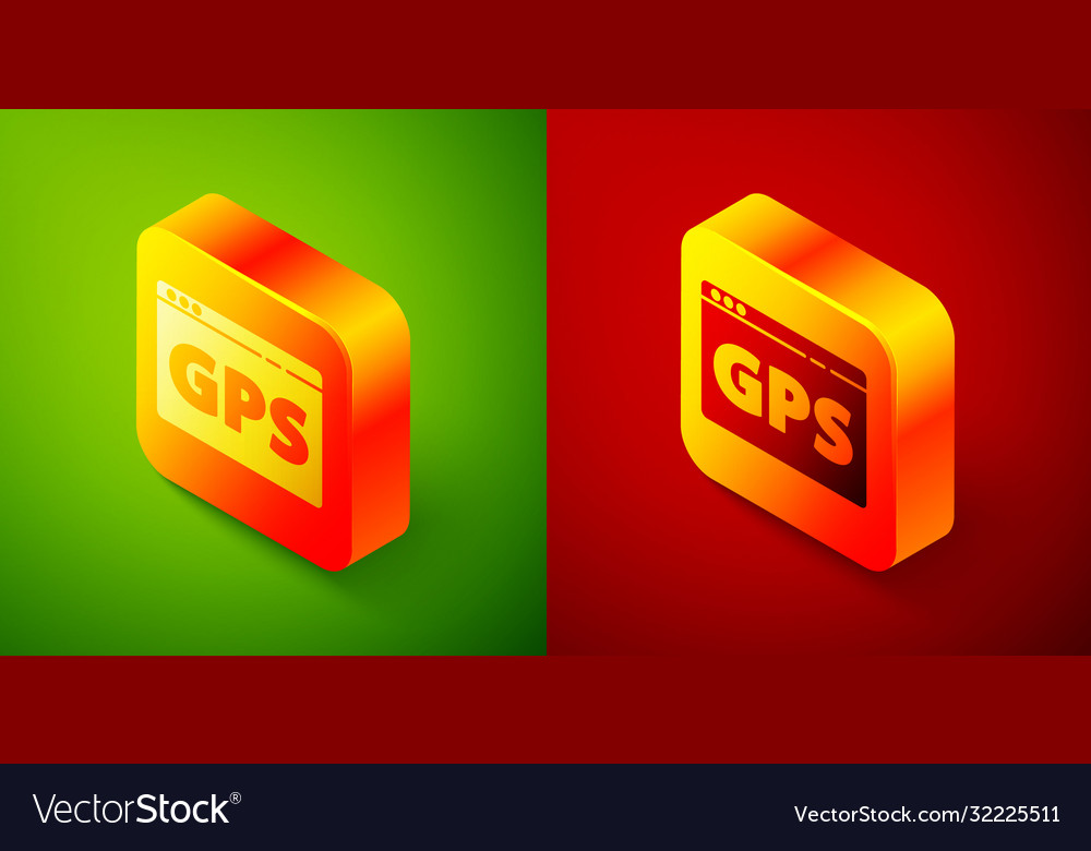 Isometric gps device with map icon isolated