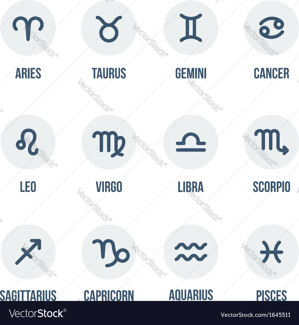 Zodiac Sign Icons Set