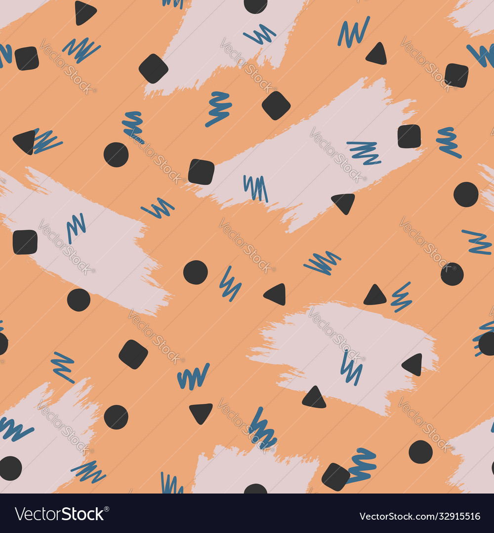 Abstract seamless pattern with brush strokes vector image Abstract seamless pattern with brush strokes