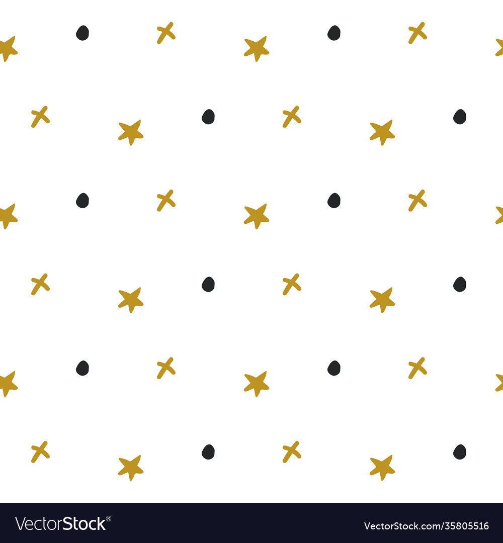 Abstract seamless pattern with gold stars vector image Abstract seamless pattern with gold stars