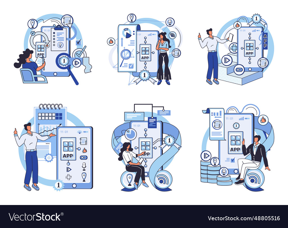 Application testing metaphor vector image Application testing metaphor