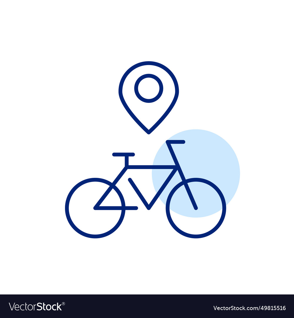 Bike sharing service map pointer showing location vector image Bike sharing service map pointer showing location