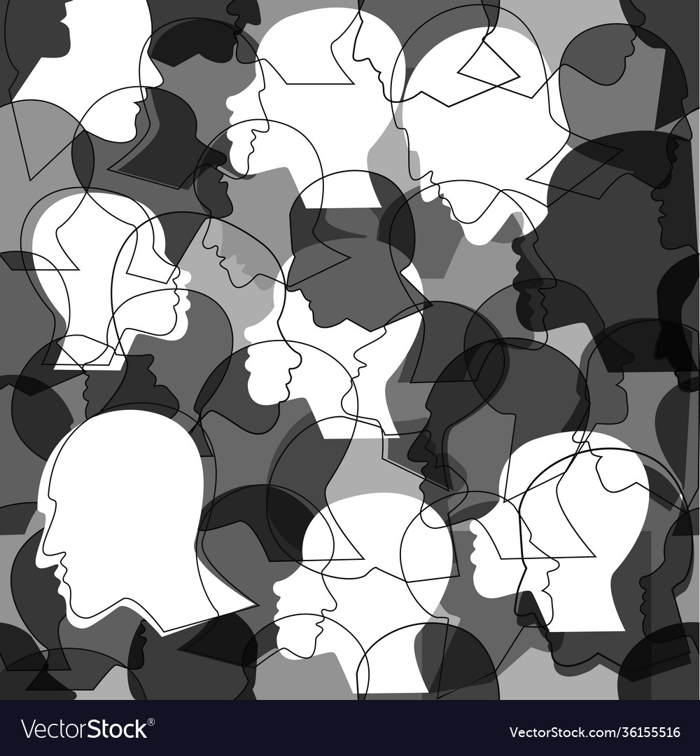 Black people white seamless pattern