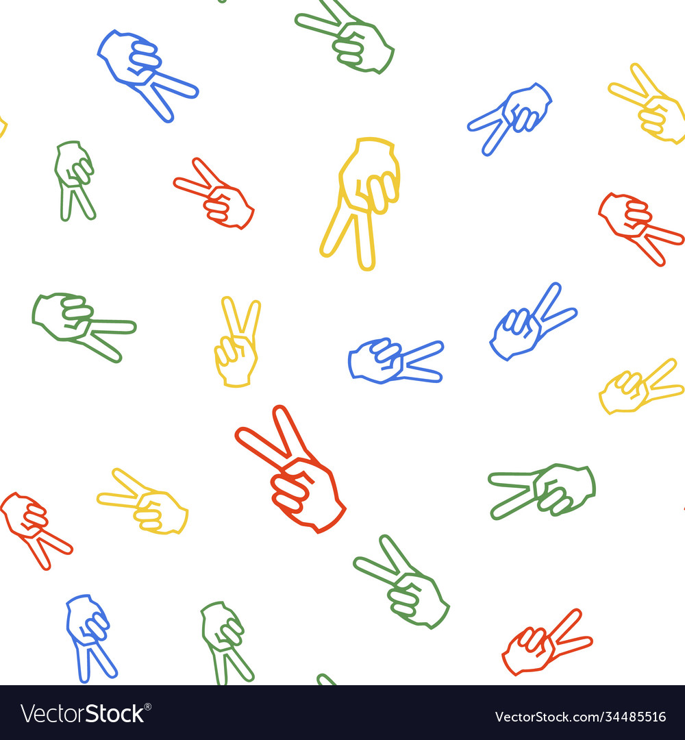 Color hand showing two finger icon isolated