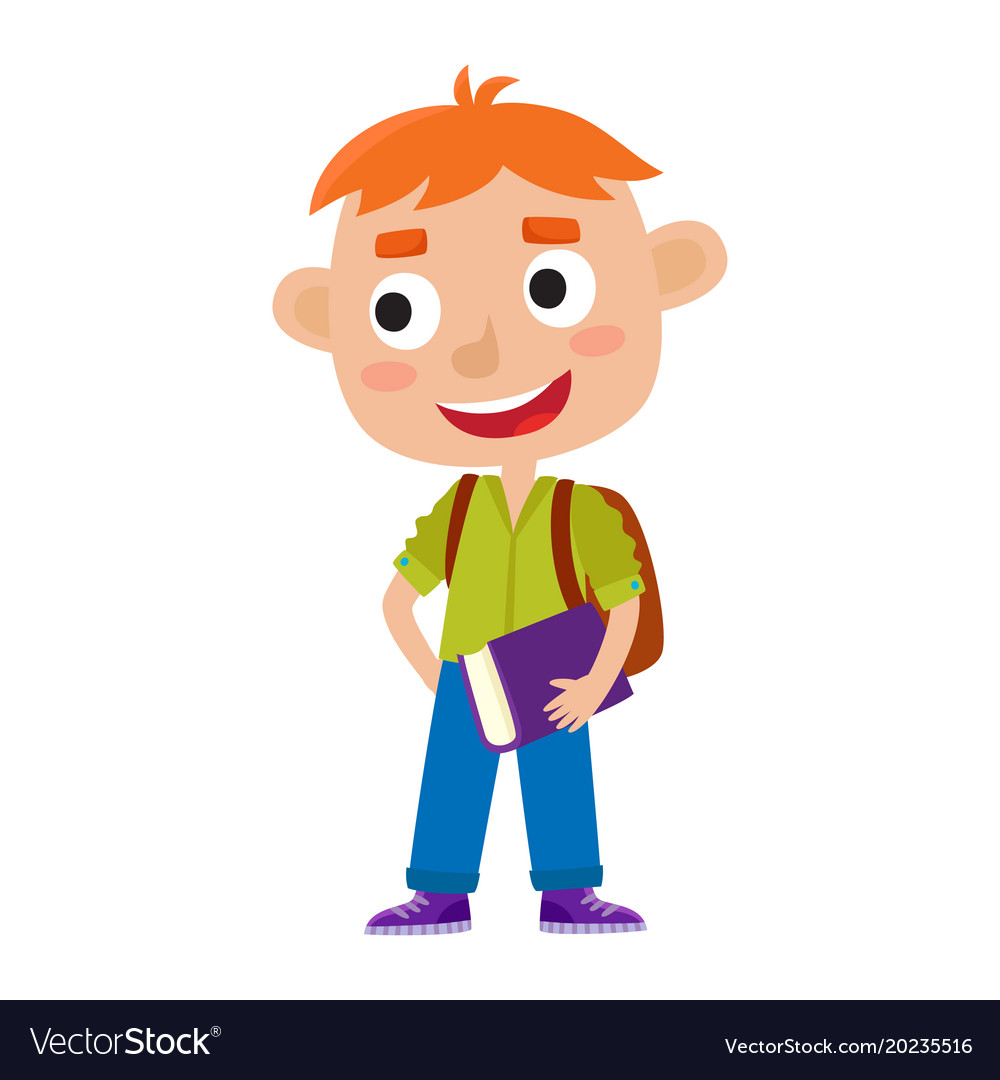 color-of-pretty-red-haired-boy-royalty-free-vector-image