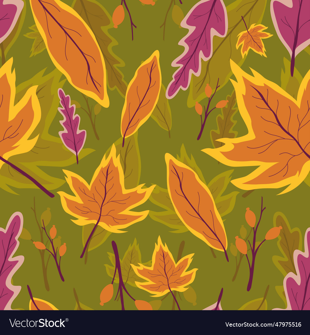 Creative autumn seamless pattern with simple