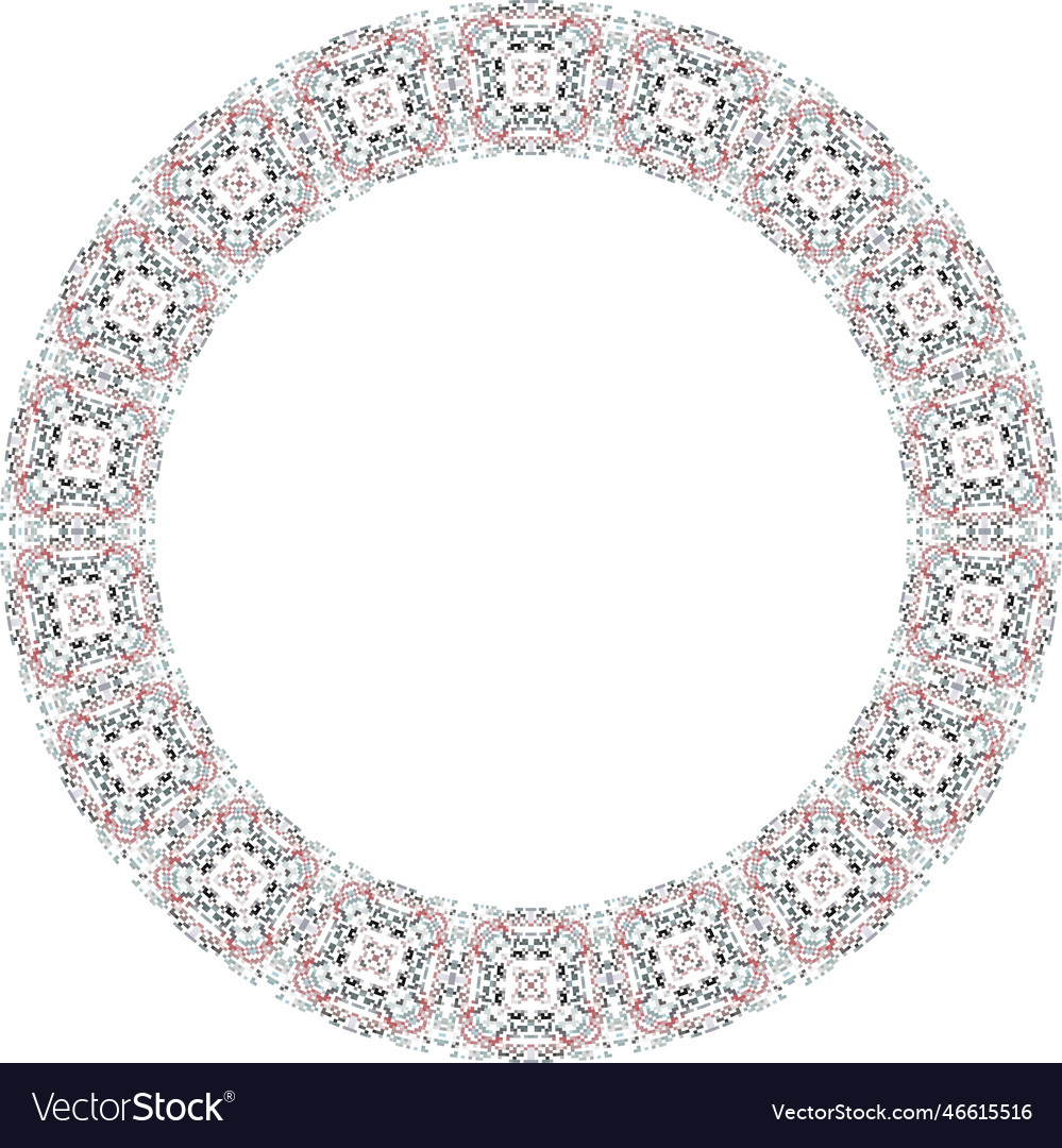Decorative round frame with floral pattern Vector Image