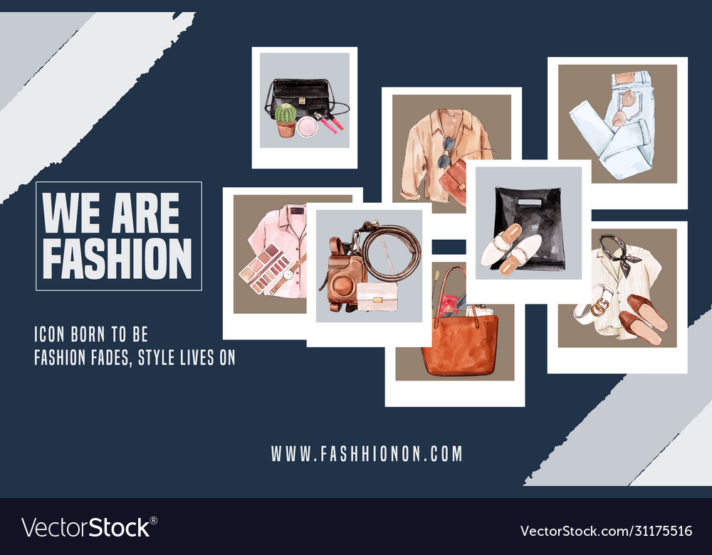 Fashion frame design with outfit accessories Vector Image