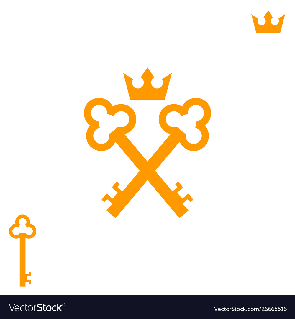 Golden keys logo Royalty Free Vector Image VectorStock