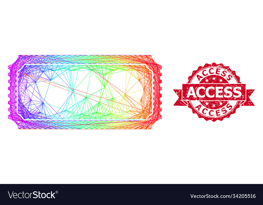 Grunge access stamp and spectrum net ticket vector image Grunge access stamp and spectrum net ticket