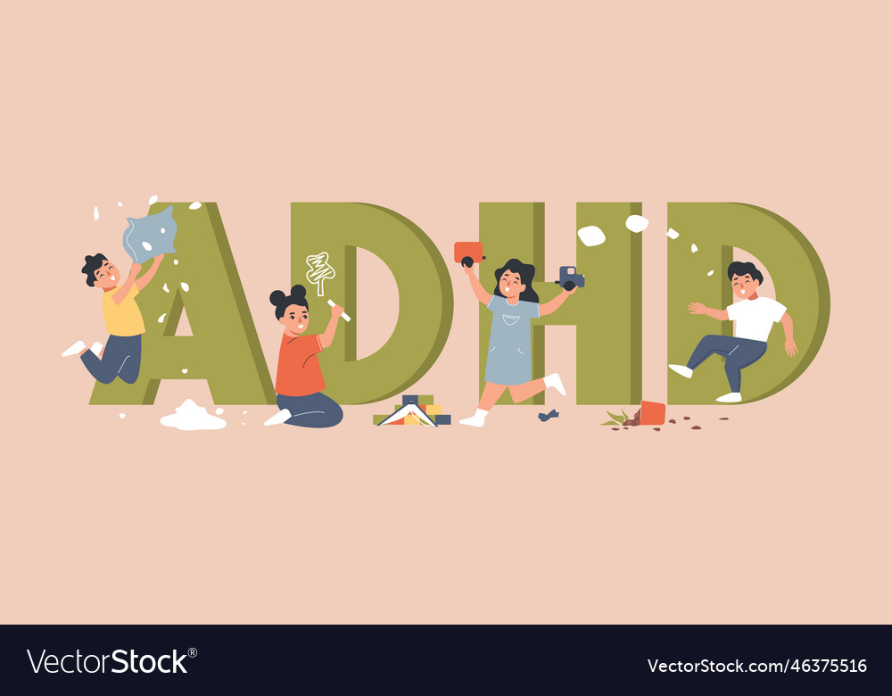 Hyperactive child concept Royalty Free Vector Image