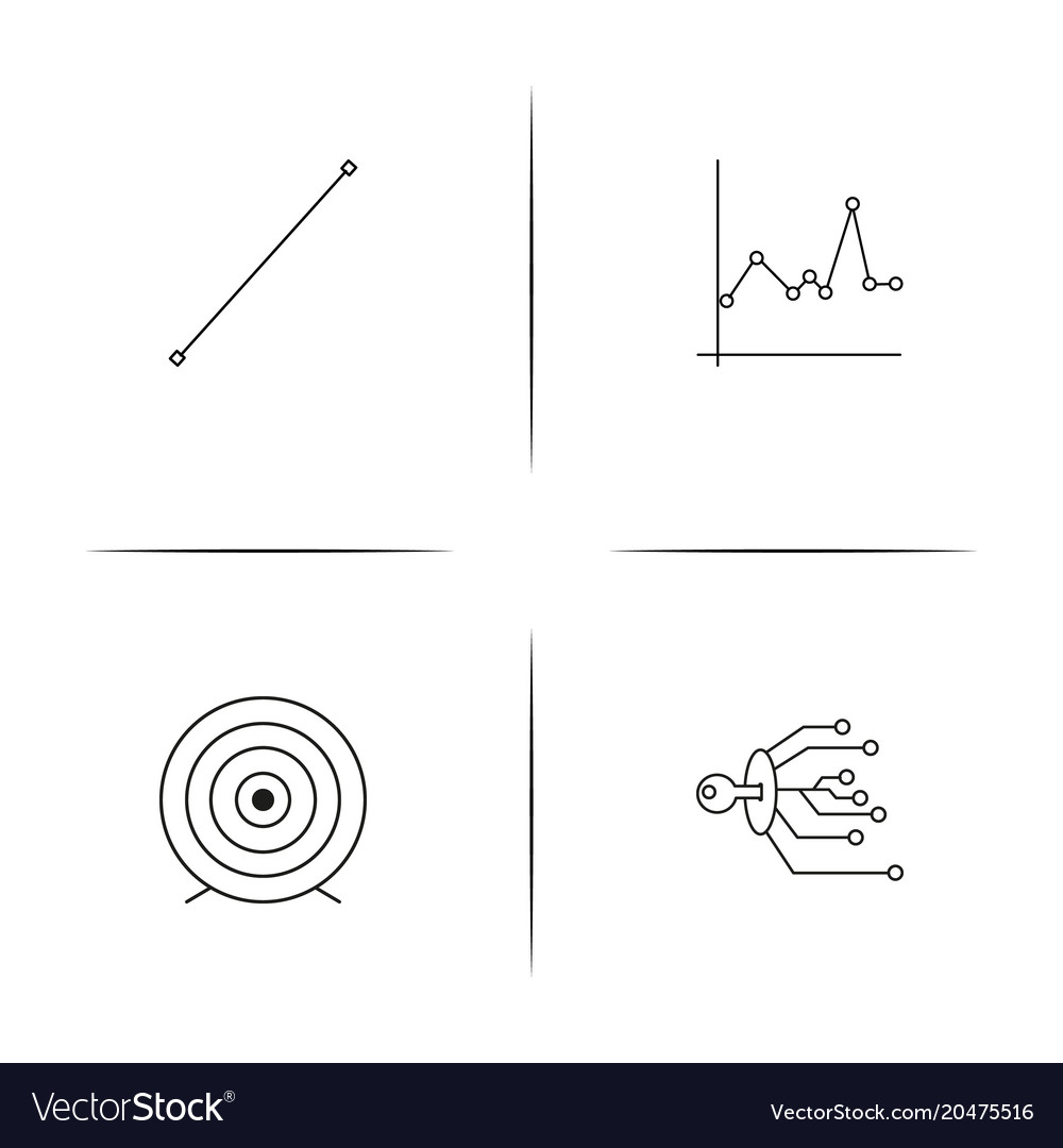 Internet security simple linear icons set