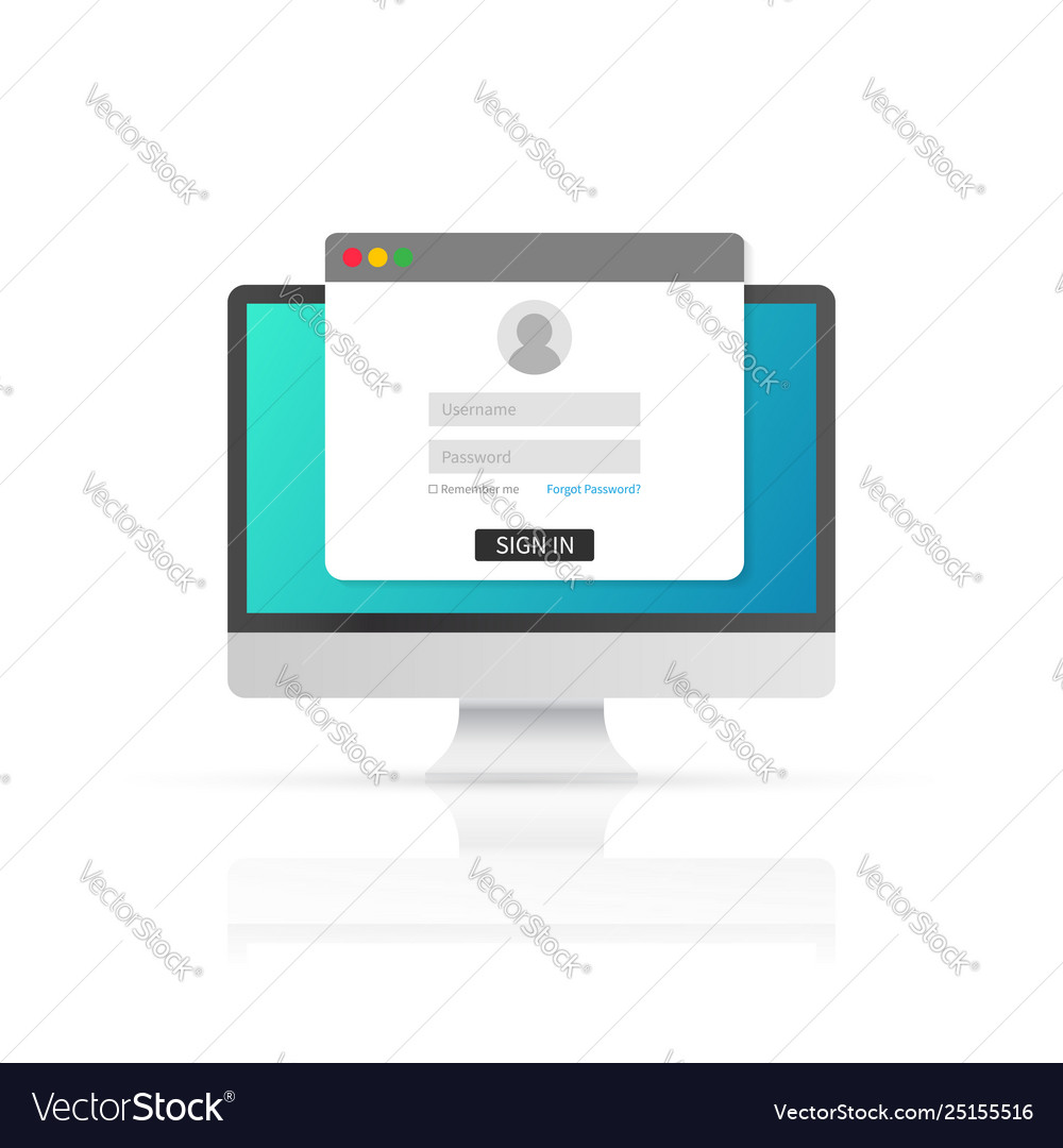 Login Page Computer Screen