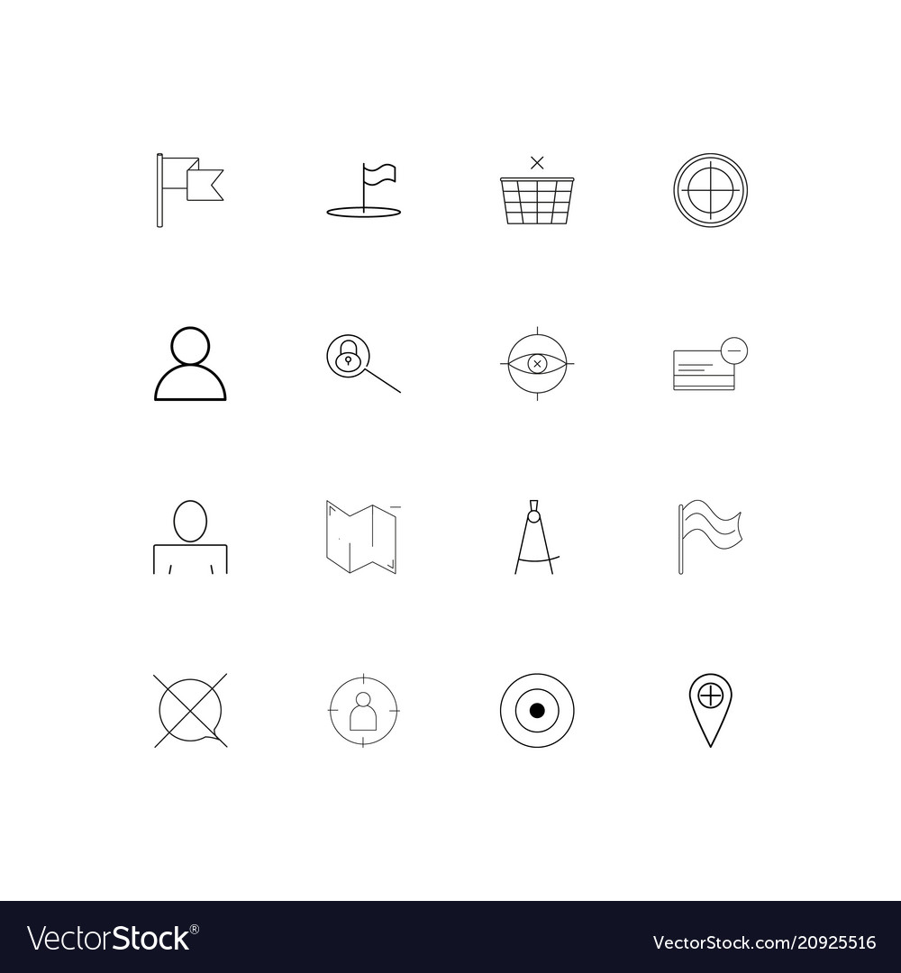 Maps and navigation linear thin icons set